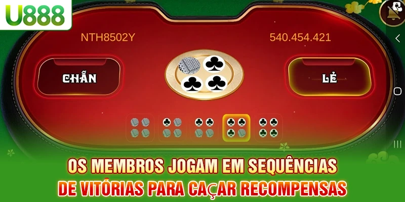 Os membros jogam em sequências de vitórias para caçar recompensas Os membros jogam em sequências de vitórias para caçar recompensas
