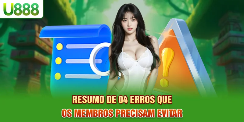 Resumo de 04 erros que os membros precisam evitar Resumo de 04 erros que os membros precisam evitar